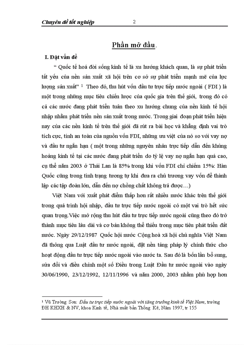 1số giải pháp quản lý Nhà nước nhằm hạn chế rủi ro trong hoạt động của các dự án FDI vào VN trong thời kỳ hôi nhập