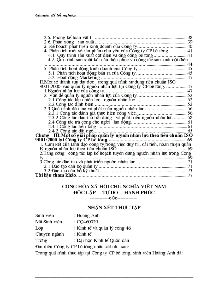 image for page 1số giải pháp hoàn thiện công tác quản lý nguồn nhân lực theo tiêu chuẩn ISO 9001 2000 tại Công ty CP bê tông