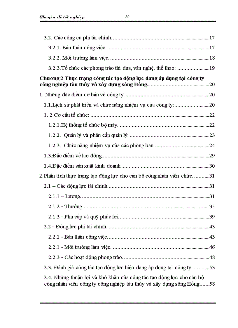 image for page Thực trạng công tác tạo động lực đang áp dụng tại Công ty công nghiệp tàu thuỷ và xây dựng sông Hồng