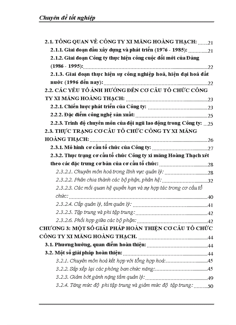 image for page Hoàn thiện cơ cấu tổ chức Công ty xi măng Hoàng Thạch