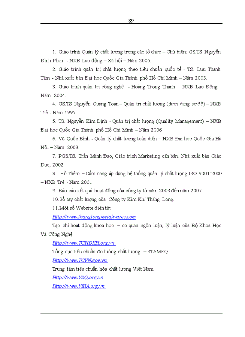 image for page Hoàn thiện quản lý chất lượng theo tiêu chuẩn ISO 9001 2000 tại Công ty TNHH Kim khí Thăng Long đến năm 2010
