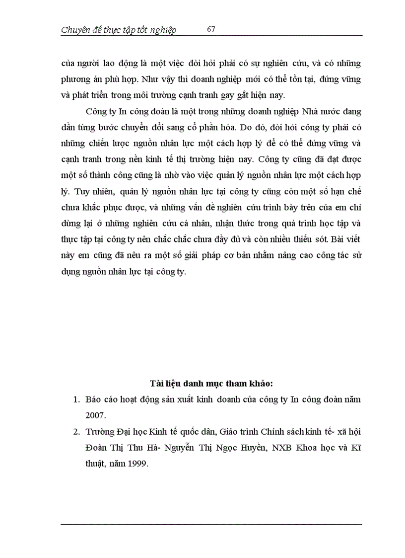 image for page Hoàn thiện quản lý nguồn nhân lực tại Công ty In Công đoàn