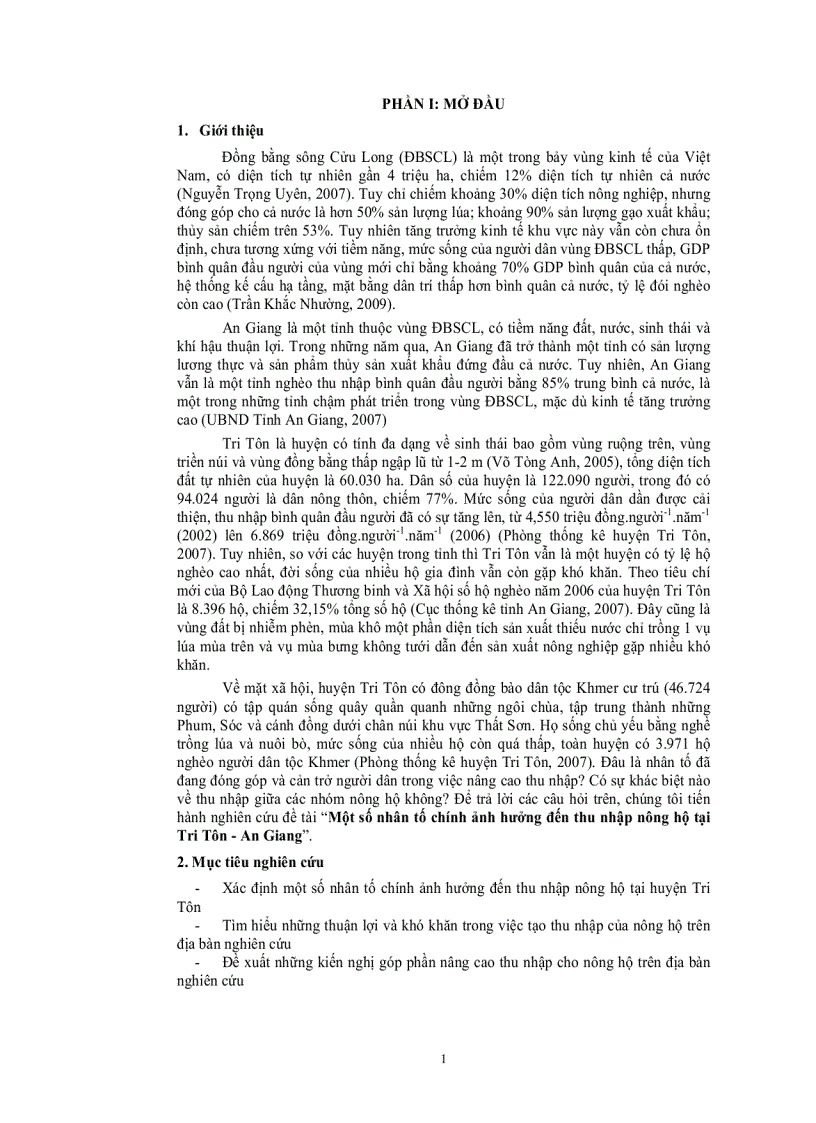 image for page Một số nhân tố chính ảnh hưởng đến thu nhập nông hộ tại huyện Tri Tôn An Giang