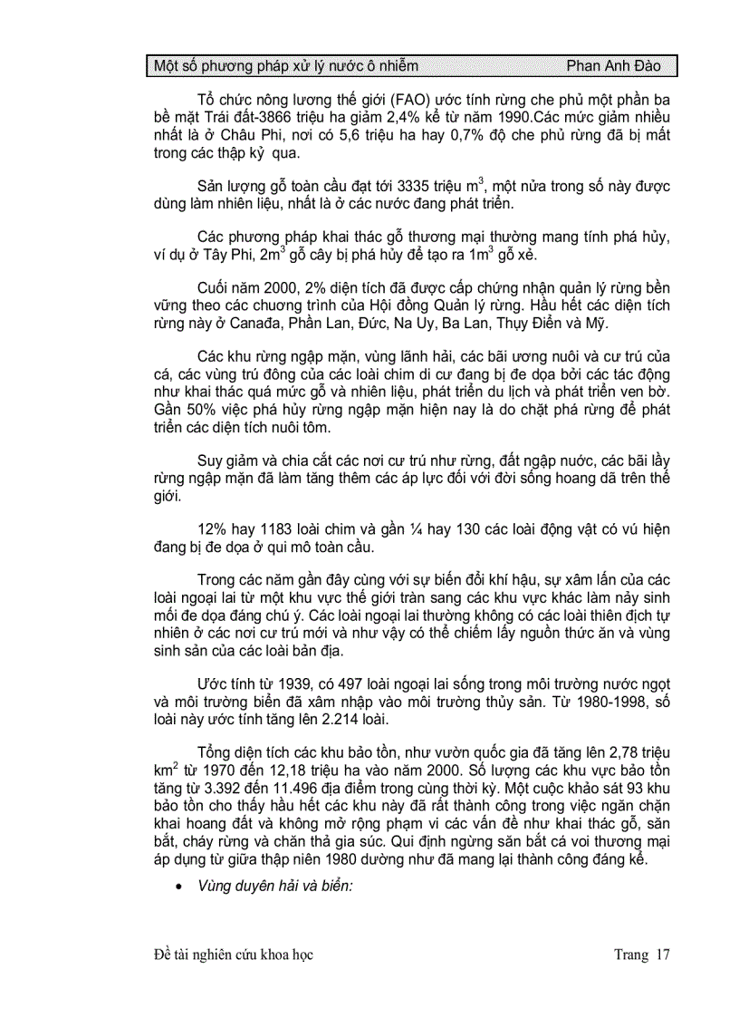 image for page Một Số Phương Pháp Xử Lý Nước Ô Nhiễm