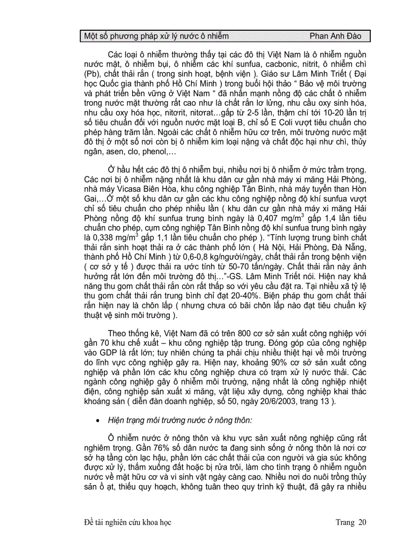 image for page Một Số Phương Pháp Xử Lý Nước Ô Nhiễm