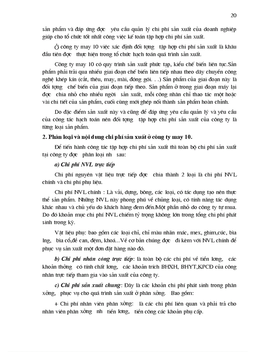 image for page Hoàn thiện công tác hạch toán chi phí sản xuất và tính giá thành sản phẩm tại Công ty May