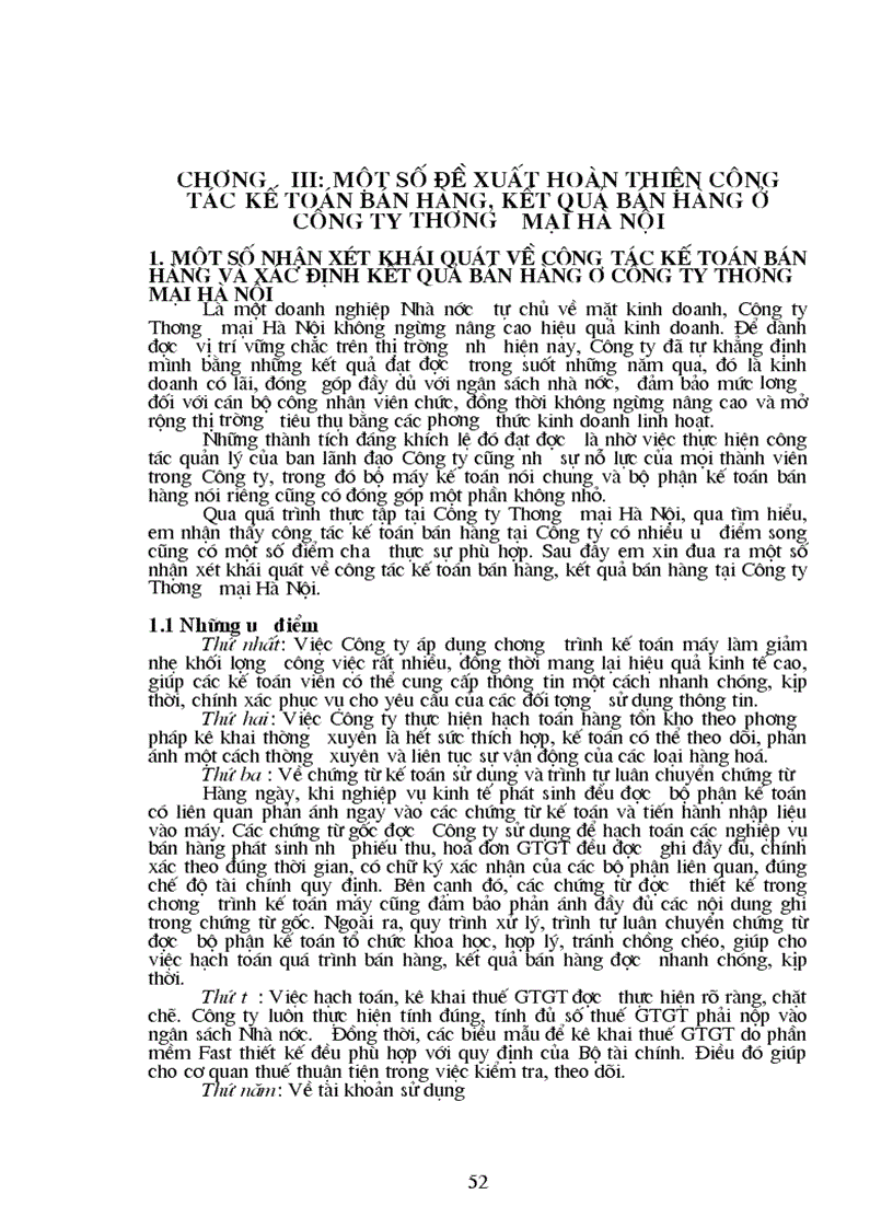 image for page Tổ chức công tác kế toán bán hàng và kết quả bán hàng tại Công ty Thương mại Hà Nội