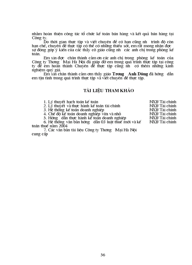 image for page Tổ chức công tác kế toán bán hàng và kết quả bán hàng tại Công ty Thương mại Hà Nội
