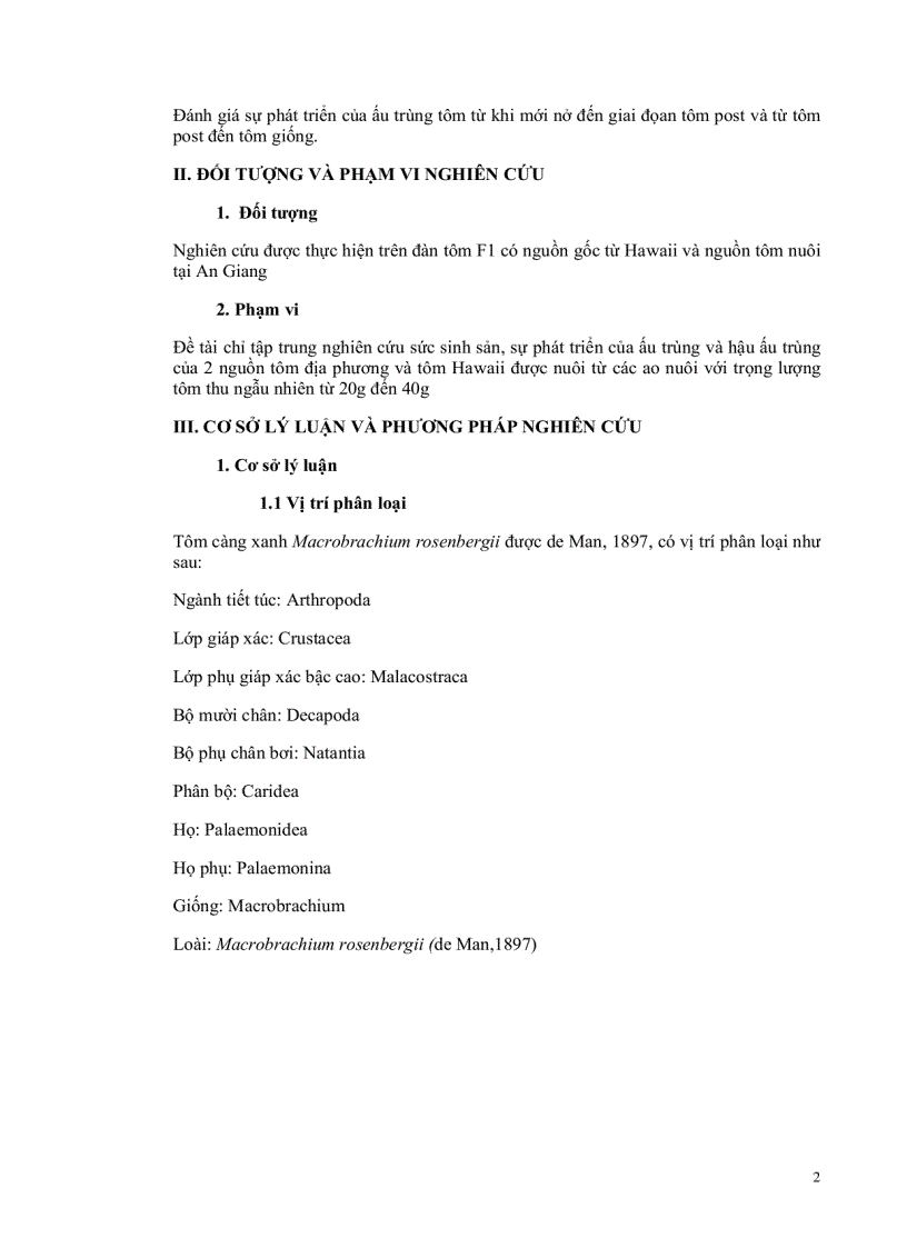 image for page So sánh sự sinh sản và phát triển của ấu trùng và hậu ấu trùng tôm càng xanh Macrobrachium rosenbergii nguồn gốc địa phương và Hawaii