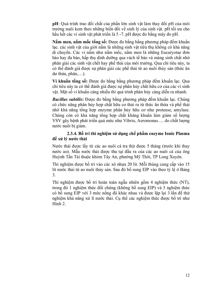 image for page Thử nghiệm chế phẩm sinh học Eip để xử lý nước thải từ ao nuôi thủy sản