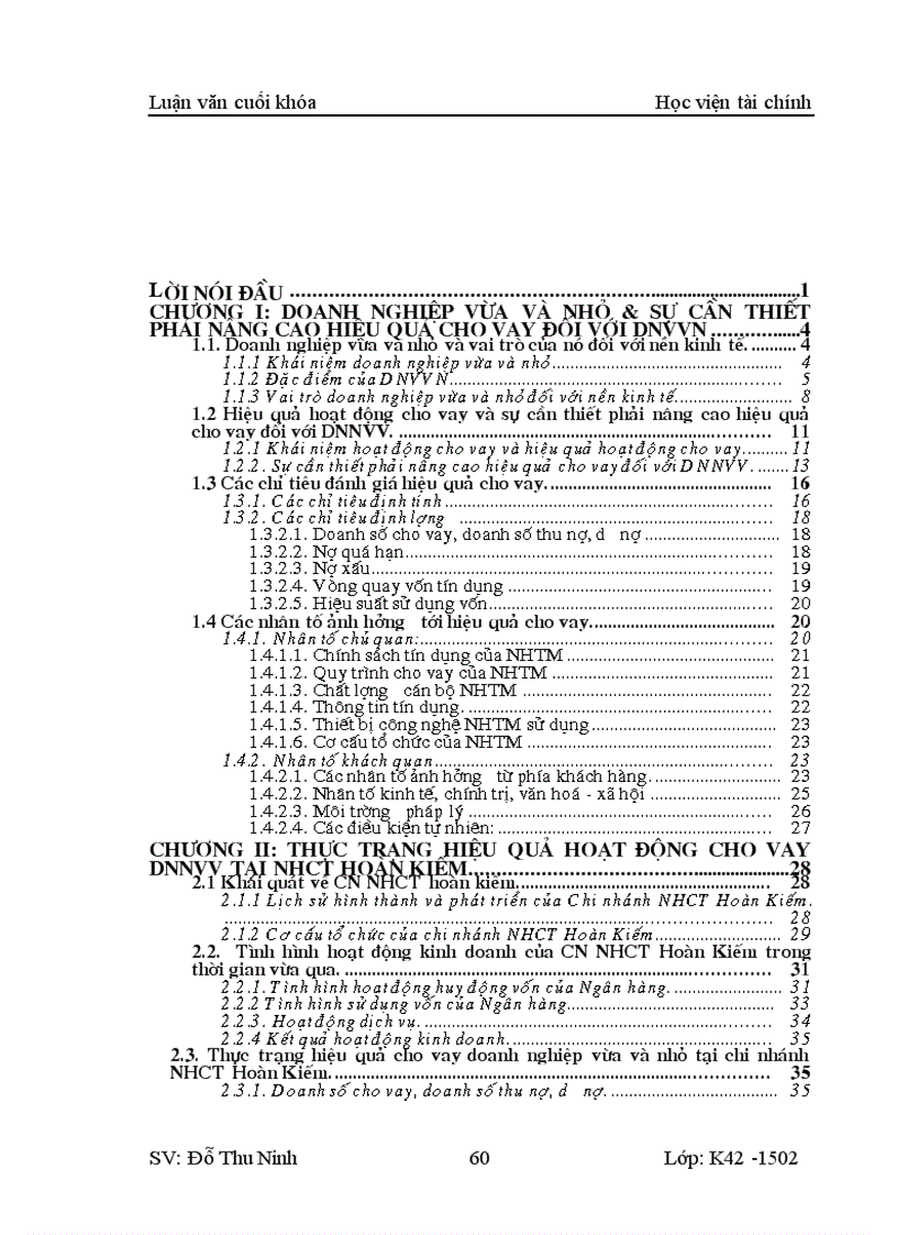 image for page Nâng cao hiệu quả hoạt động cho vay đối với doanh nghiệp vừa và nhỏ tại chi nhánh NHCT Hoàn Kiếm Thực trạng và giải pháp