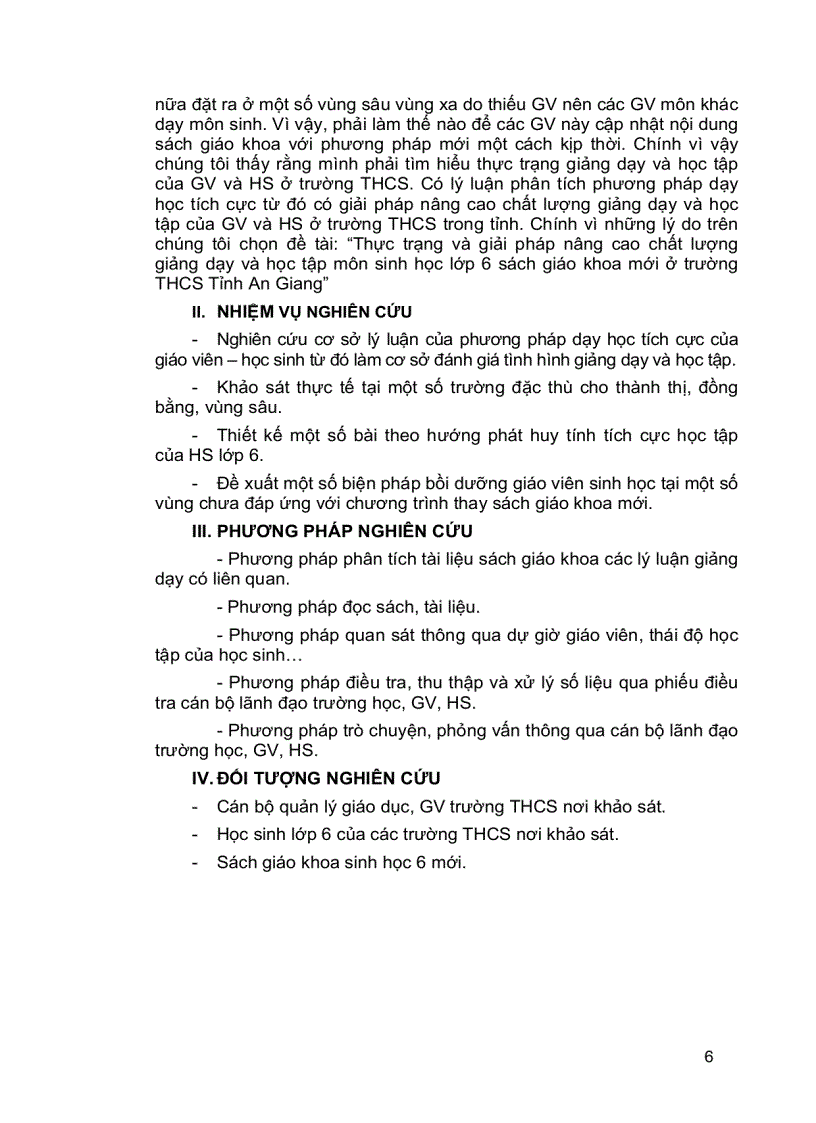 image for page Thực Trạng Và Giải Pháp Nâng Cao Chất Lượng Giảng Dạy Và Học Tập Môn Sinh Học Lớp 6 Sách Giáo Khoa Mới Ở Các Trường Trung Học Cơ Sở Tỉnh An Giang