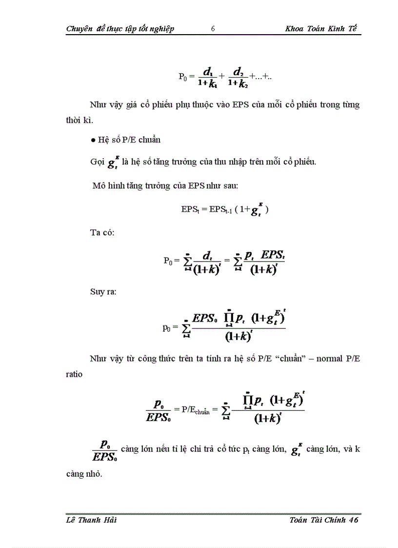 image for page Sử dụng 1 số hệ số tài chính trong định giá cổ phiếu trên thị trường chứng khoán VN