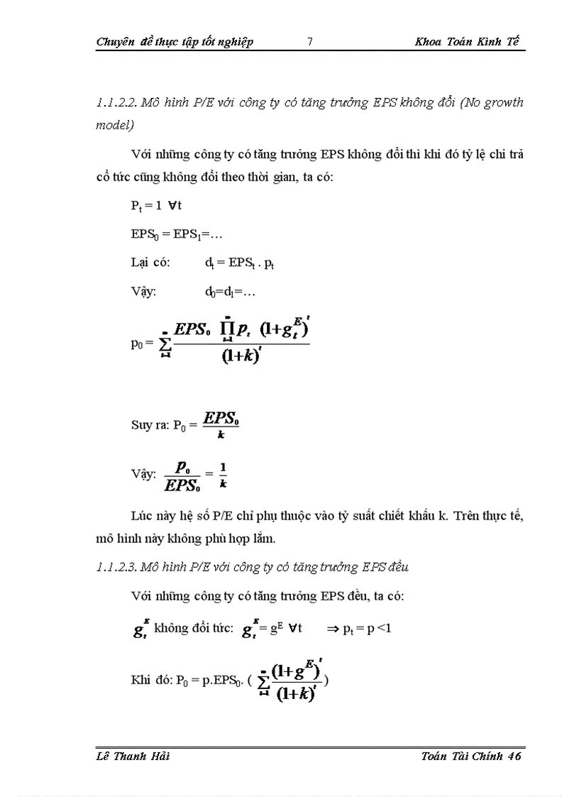 image for page Sử dụng 1 số hệ số tài chính trong định giá cổ phiếu trên thị trường chứng khoán VN