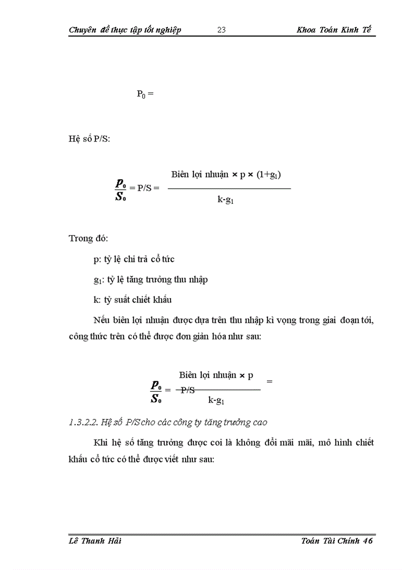 image for page Sử dụng 1 số hệ số tài chính trong định giá cổ phiếu trên thị trường chứng khoán VN
