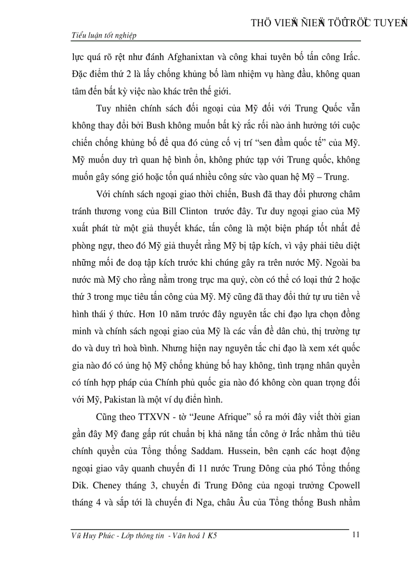 image for page Chính sách đối ngoại của Mỹ sau sự kiện ngày 11 9 được phản ánh qua báo chí
