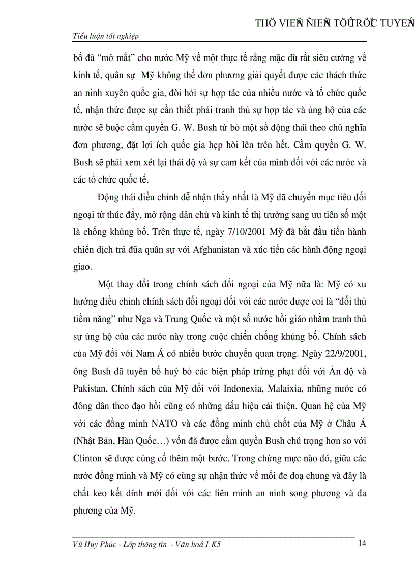 image for page Chính sách đối ngoại của Mỹ sau sự kiện ngày 11 9 được phản ánh qua báo chí