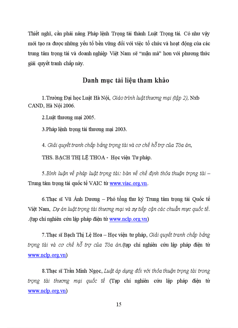 image for page Bình luận quy định về thỏa thuận trọng tài trong Pháp lệnh trọng tài thương mại 2003