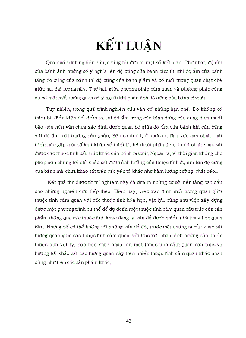 image for page Mối tuơng quan giữa phuơng pháp phân tích bằng thiết bị và phân tích bằng cảm quan trong phân tích độ cứng của sản phẩm bánh BISCUIT