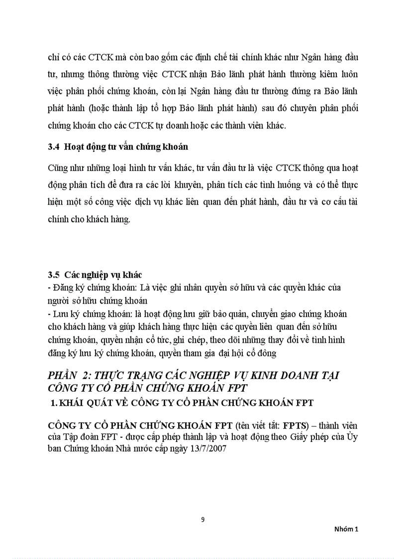 image for page Các nghiệp vụ kinh doanh tại công ty chứng khoán fpt