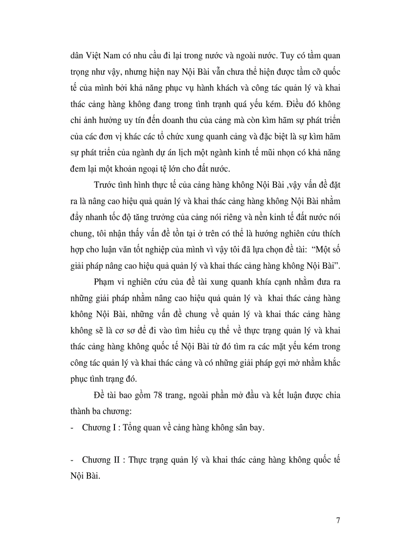 image for page Thực trạng quản lí và khai thác cảng hàng không quốc tế Nội Bài