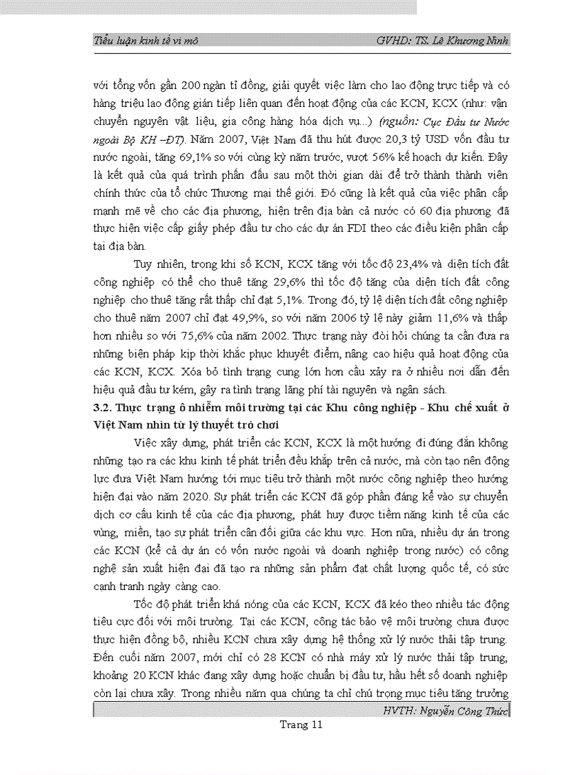 image for page Thực trạng ô nhiễm môi trường tại các Khu công nghiệp Khu chế xuất ở Việt Nam nhìn từ lý thuyết trò chơi