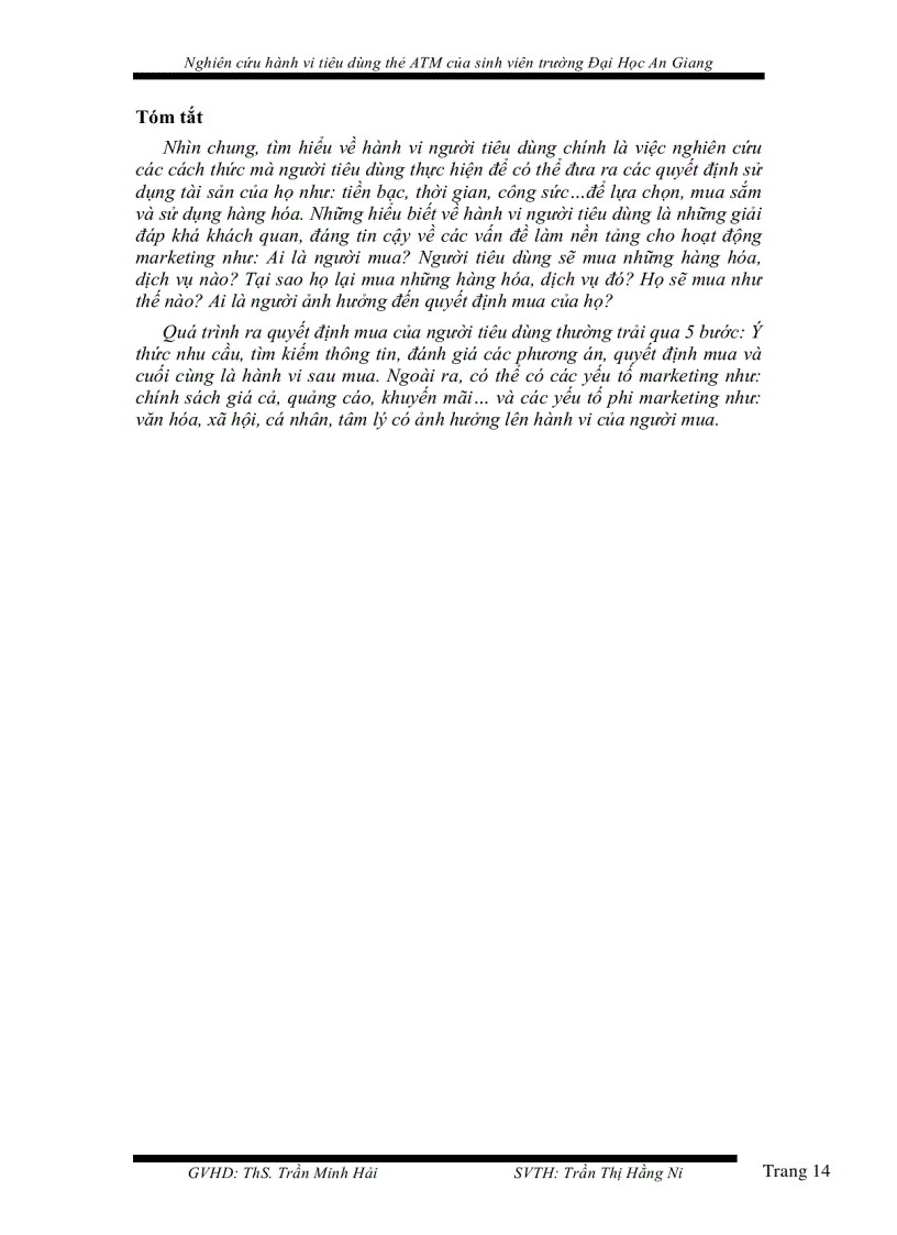 image for page Nghiên cứu hành vi tiêu dùng thẻ ATM của sinh viên trường Đại học An Giang