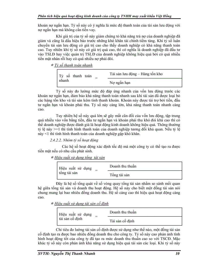 image for page Phân tích hiệu quả hoạt động kinh doanh của công ty Trách nhiệm hữu hạn may xuất khẩu Việt Hồng