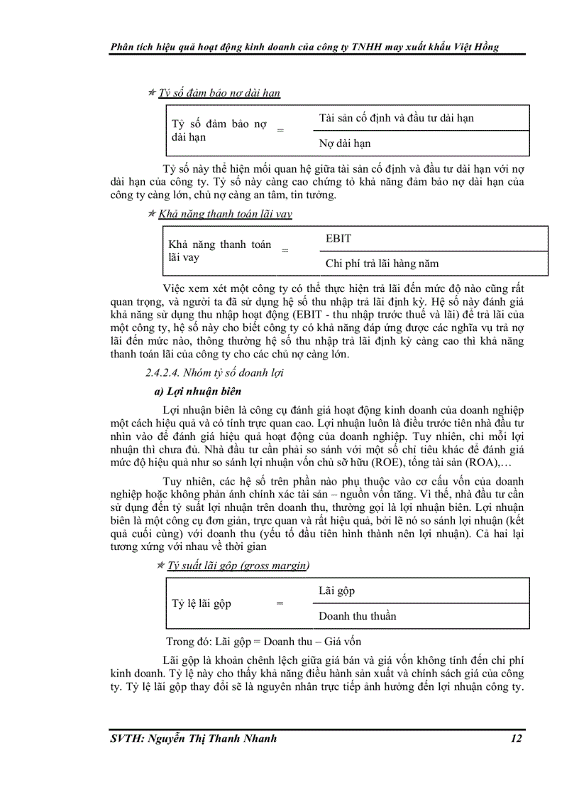 image for page Phân tích hiệu quả hoạt động kinh doanh của công ty Trách nhiệm hữu hạn may xuất khẩu Việt Hồng