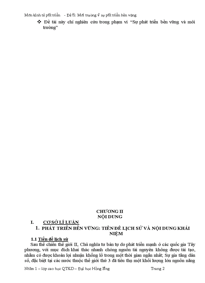 image for page Sự phát triển bền vững và môi trường