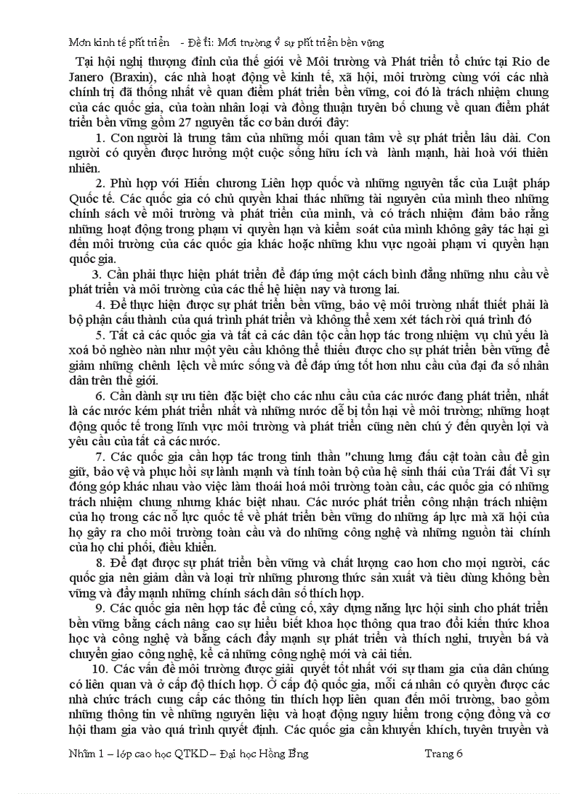 image for page Sự phát triển bền vững và môi trường