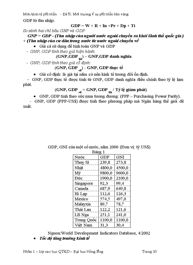image for page Sự phát triển bền vững và môi trường
