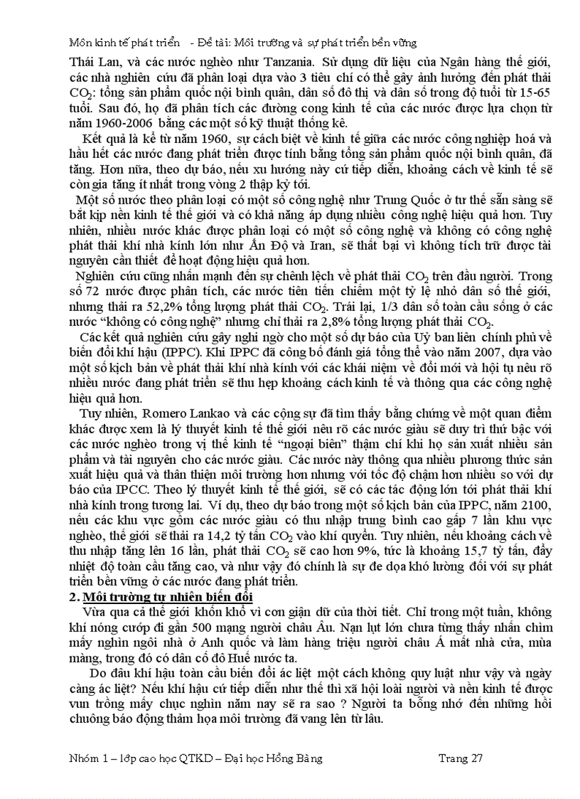 image for page Sự phát triển bền vững và môi trường