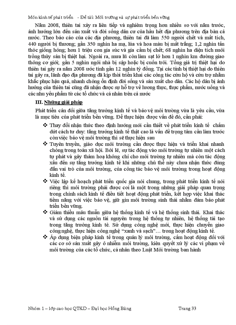 image for page Sự phát triển bền vững và môi trường