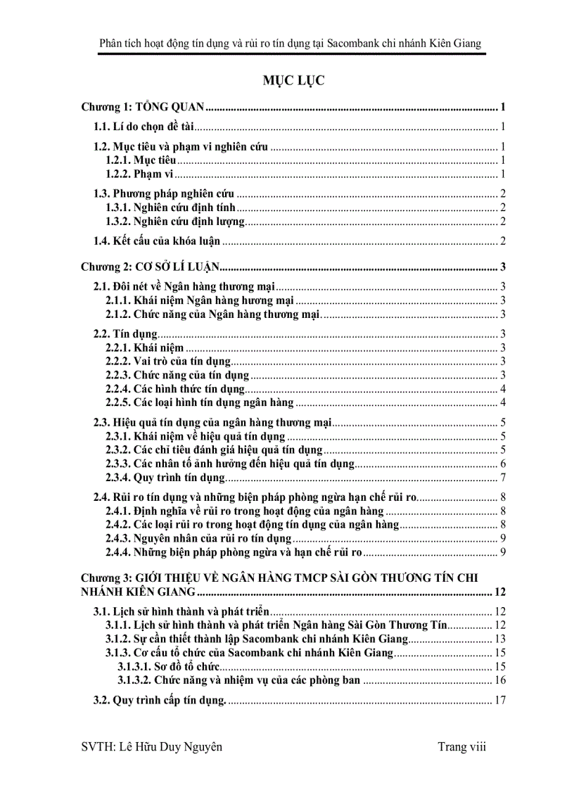 image for page Phân tích hoạt động tín dụng và rủi ro tín dụng tại Sacombank Chi nhánh Kiên Giang