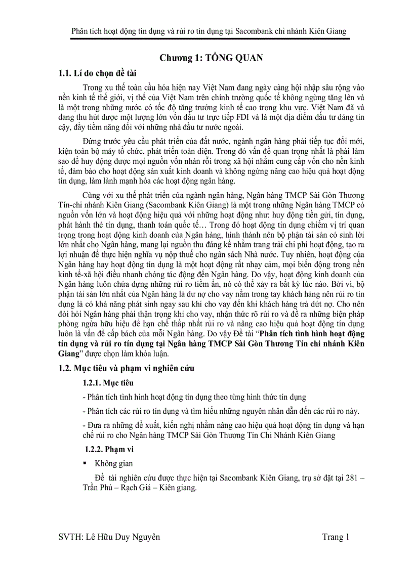 image for page Phân tích hoạt động tín dụng và rủi ro tín dụng tại Sacombank Chi nhánh Kiên Giang