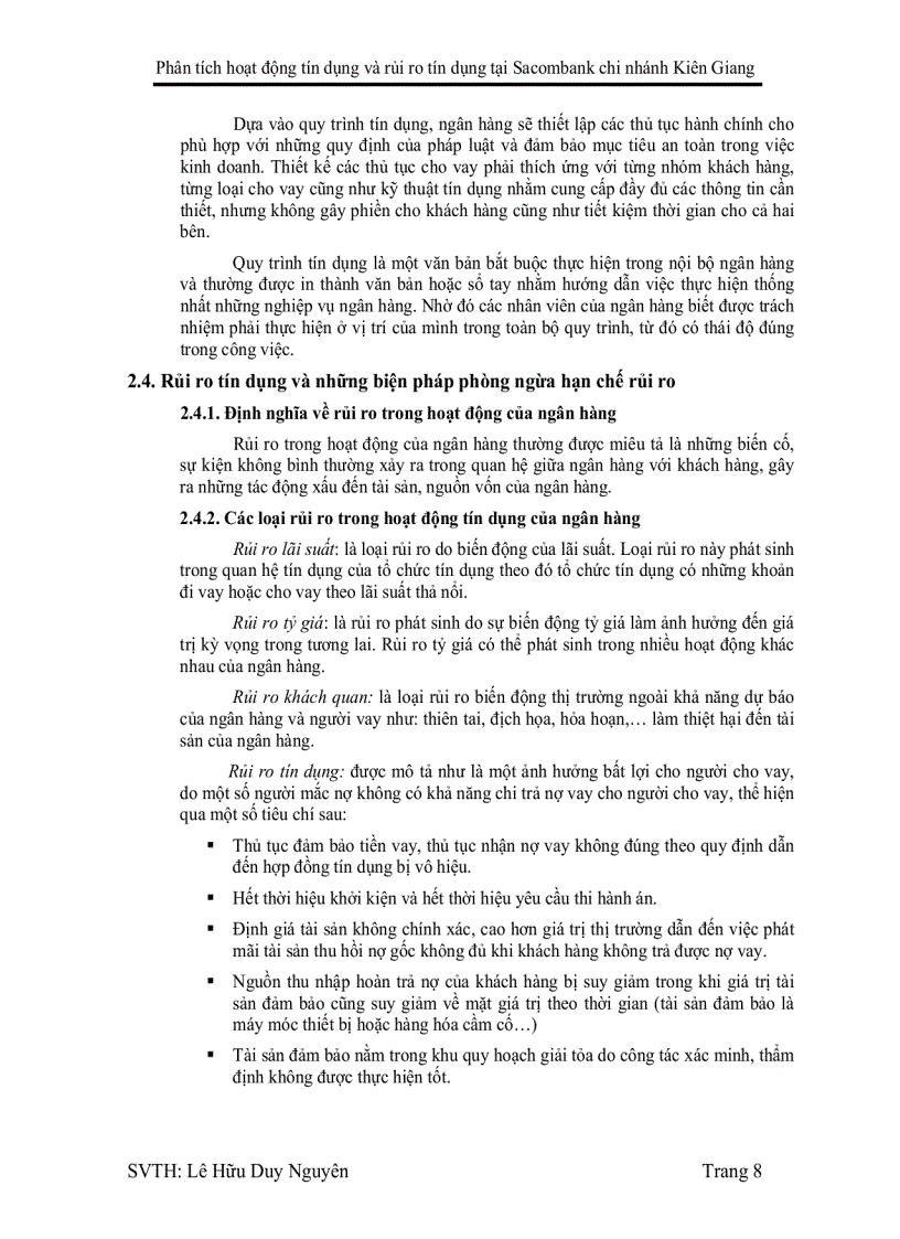 image for page Phân tích hoạt động tín dụng và rủi ro tín dụng tại Sacombank Chi nhánh Kiên Giang