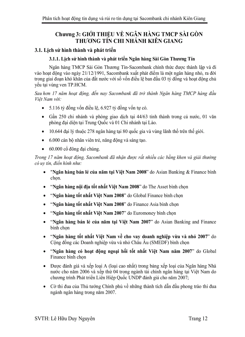 image for page Phân tích hoạt động tín dụng và rủi ro tín dụng tại Sacombank Chi nhánh Kiên Giang