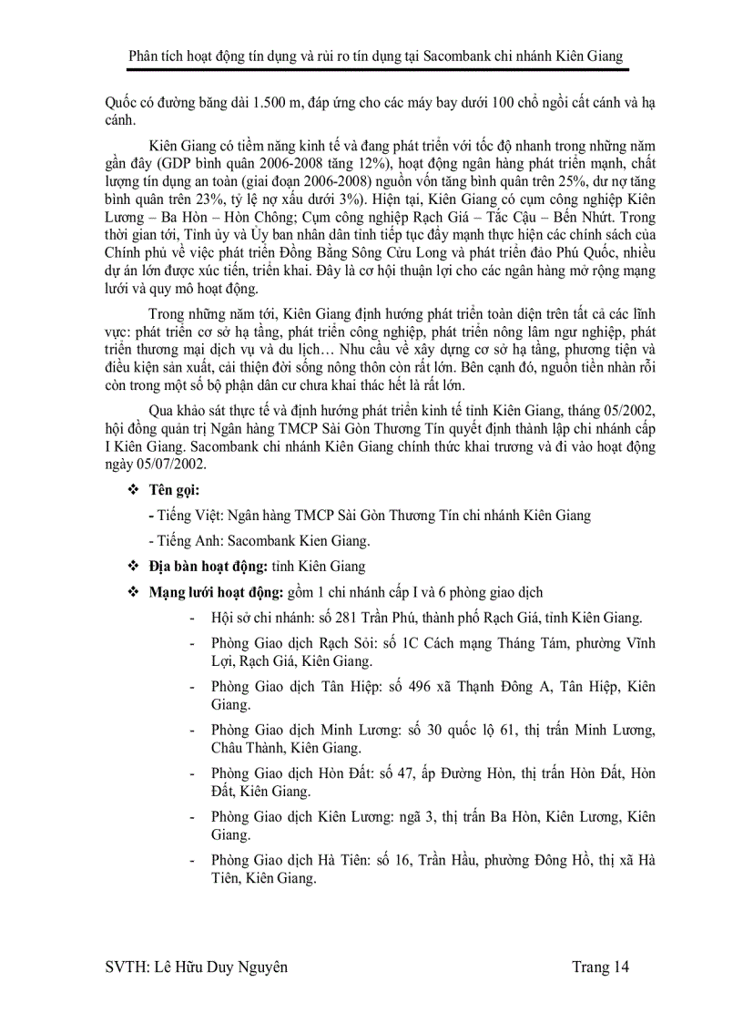 image for page Phân tích hoạt động tín dụng và rủi ro tín dụng tại Sacombank Chi nhánh Kiên Giang