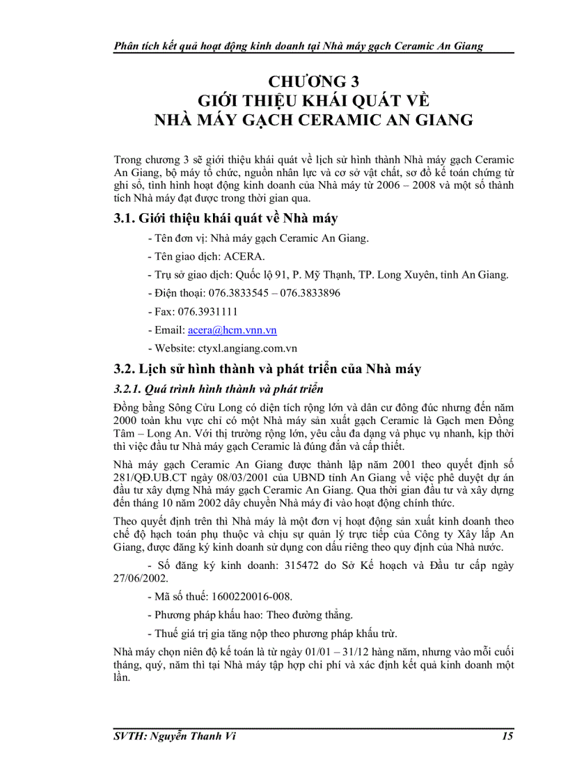 image for page Phân tích kết quả hoạt động kinh doanh tại nhà máy gạch Ceramic An Giang