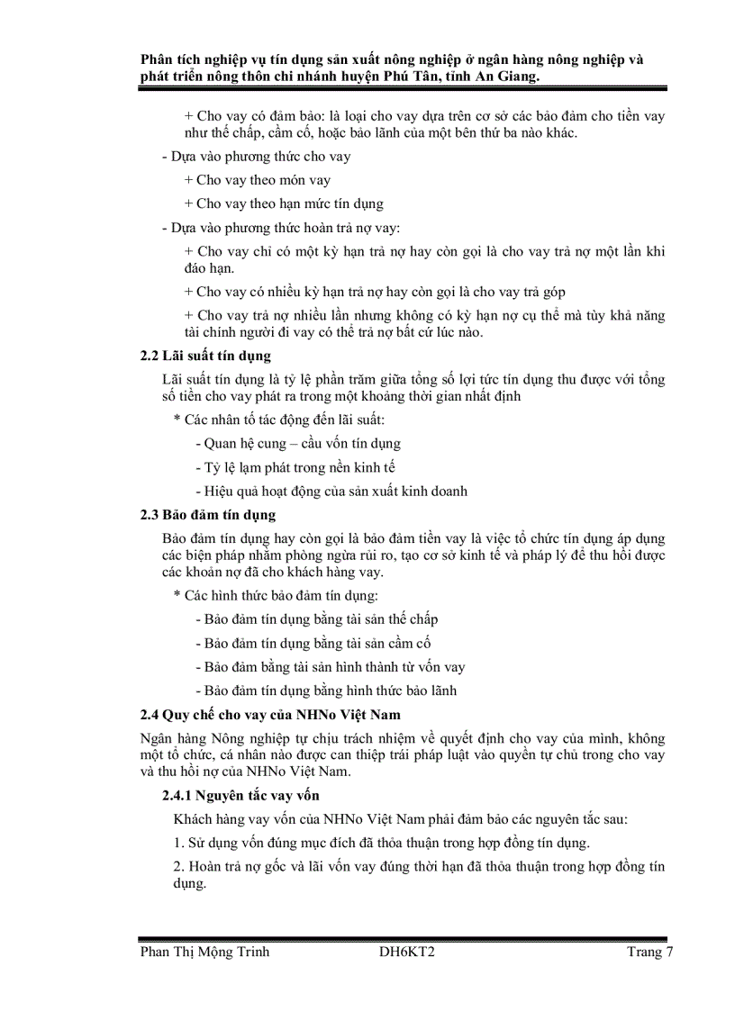 image for page Phân tích nghiệp vụ tín dụng sản xuất nông nghiệp ở Ngân hàng Nông nghiệp và Phát triển nông thôn huyện Phú Tân tỉnh An Giang