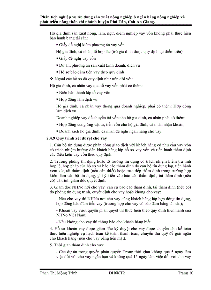 image for page Phân tích nghiệp vụ tín dụng sản xuất nông nghiệp ở Ngân hàng Nông nghiệp và Phát triển nông thôn huyện Phú Tân tỉnh An Giang