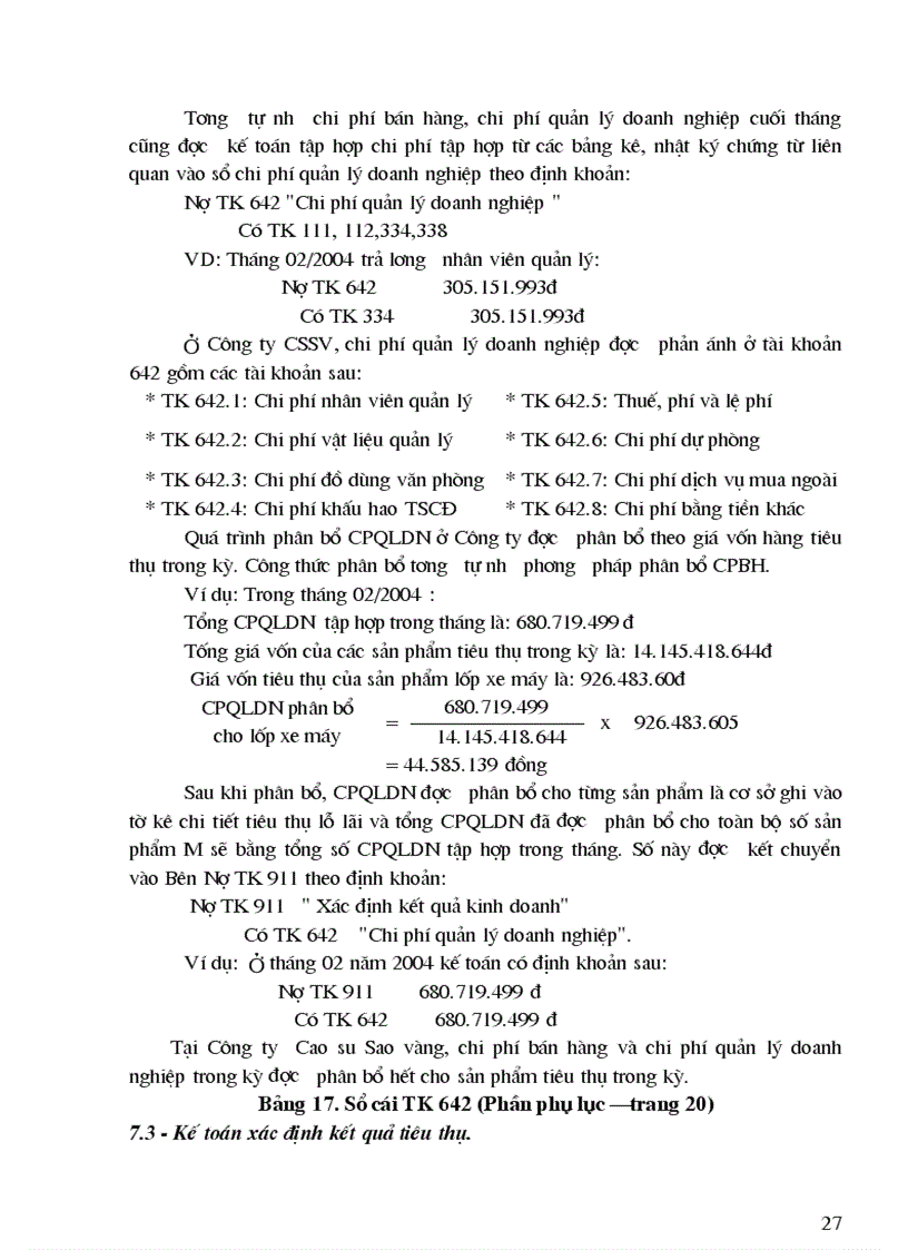 image for page Kế toán tiêu thụ thành phẩm và xác định kết quả tiêu thụ tại Công ty Cao su Sao Vàng