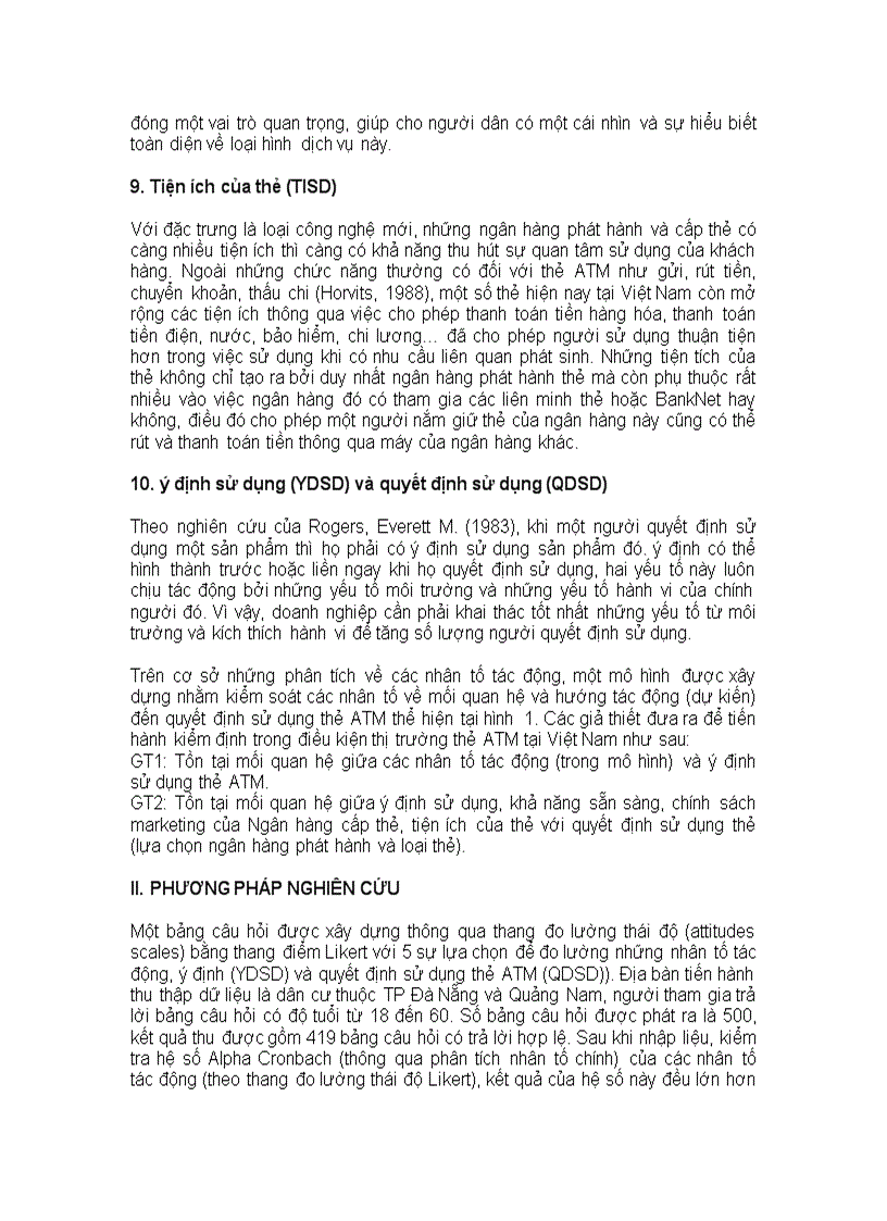 image for page Mô hình nghiên cứu những nhân tố ảnh hương đến ý định và quyết định sử dụng thẻ ATM tại Việt Nam