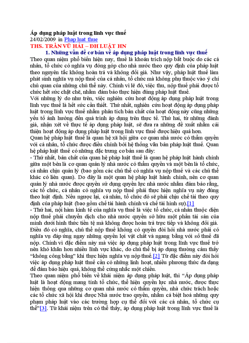 image for page Áp dụng pháp luật trong lĩnh vực thuế