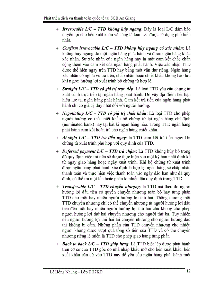 image for page Phát triển dịch vụ thanh toán quốc tế bằng tín dụng chứng từ tại Ngân hàng thương mại cổ phần Sài Gòn chi nhánh An Giang