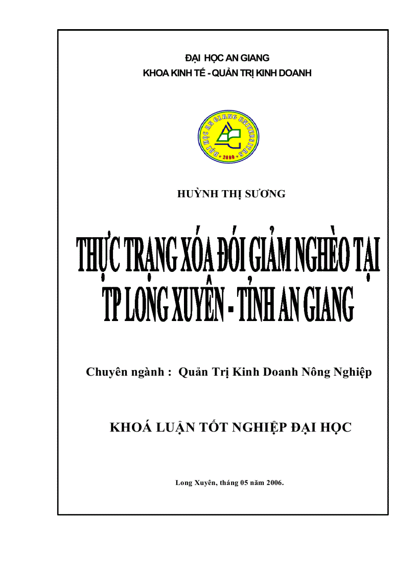 Thực trạng xóa đói giảm nghèo tại TP Long Xuyên tỉnh An Giang