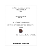 Các Biến Thế Tương Đương Của Tích Phân Riemann Trong Toán Phổ Thông