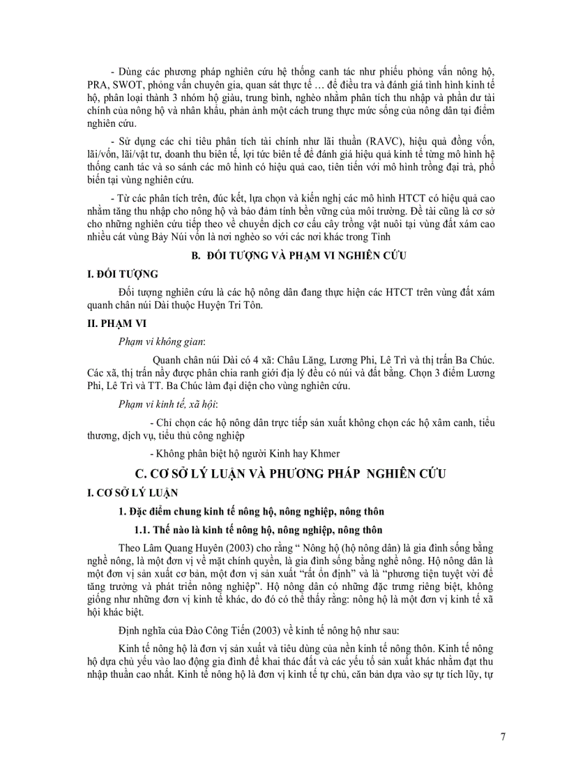 image for page Điều Tra Và Thiết Kế Xây Dựng Mô Hình Hệ Thống Canh Tác Bền Vững Trong Chuyển Đổi Cơ Cấu Cây Trồng Nơi Đất Cao Nhiều Cát Vùng Bảy Núi An Giang
