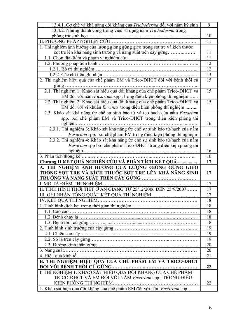 image for page Hiệu quả của chế phẩm EM TRICO ĐHCT đối với bệnh thối củ gừng và ảnh hưởng của lượng giống kích thước sọt tre lên sinh trưởng năng suất củ gừng tại Mỹ An Chợ Mới An Giang